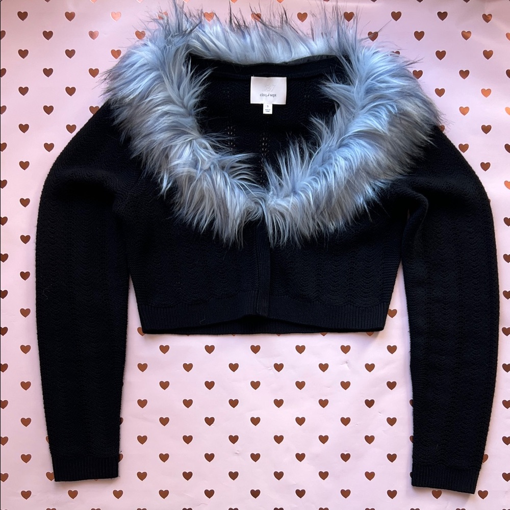 Cinq à Sept Isa Faux Fur Cardigan Sweater